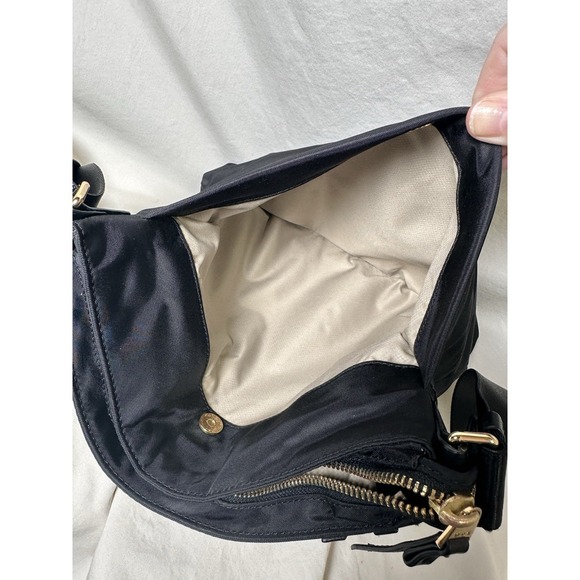 TUMI Voyageur Capri Crossbody Black Nylon Travel Bag Gold Hardware - Picture 10 of 10